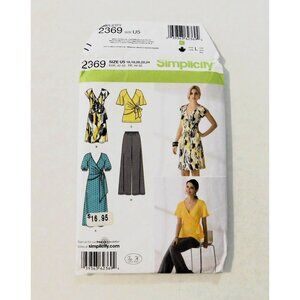 Simplicity 2369 Dress Tunic Pants Sizes Misses 16 - 24 Sewing Pattern Uncut